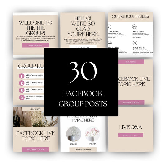 30 Customizable Facebook Group Post Templates for Canva - Boost Your Engagement!