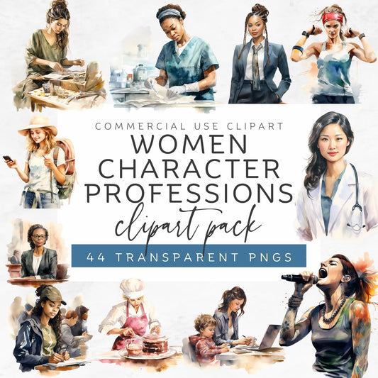 Empowering Business Woman Watercolor Clipart Collection - Digital Download