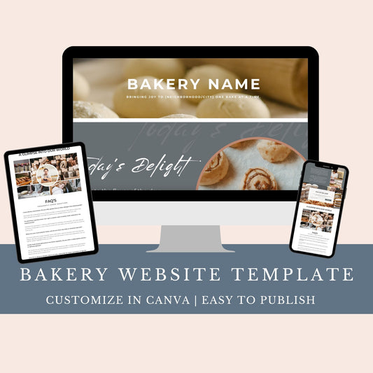 Bakery Bliss: Canva Website Template for Small Bakeries