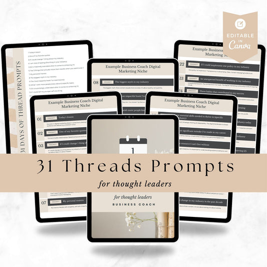 31 Days of Threads: Daily Prompt eBook for Thought Leaders & Coaches