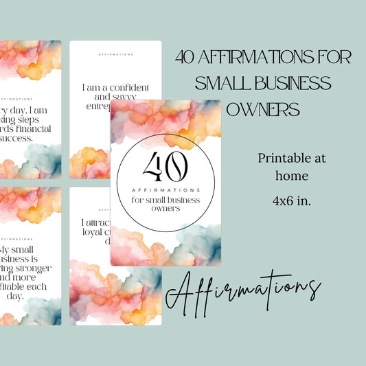 Empower Your Business: 4x6" Digital Affirmation Cards for Entrepreneurs - Instant Download